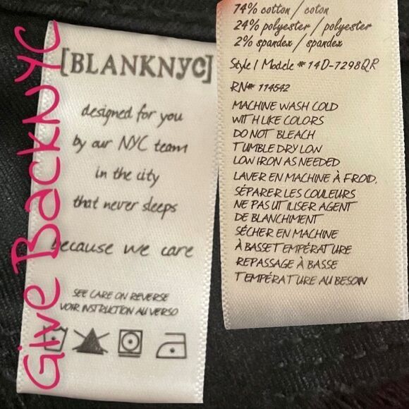 Blank NYC Black Shimmering Jeggings Size 25 - Picture 4 of 4